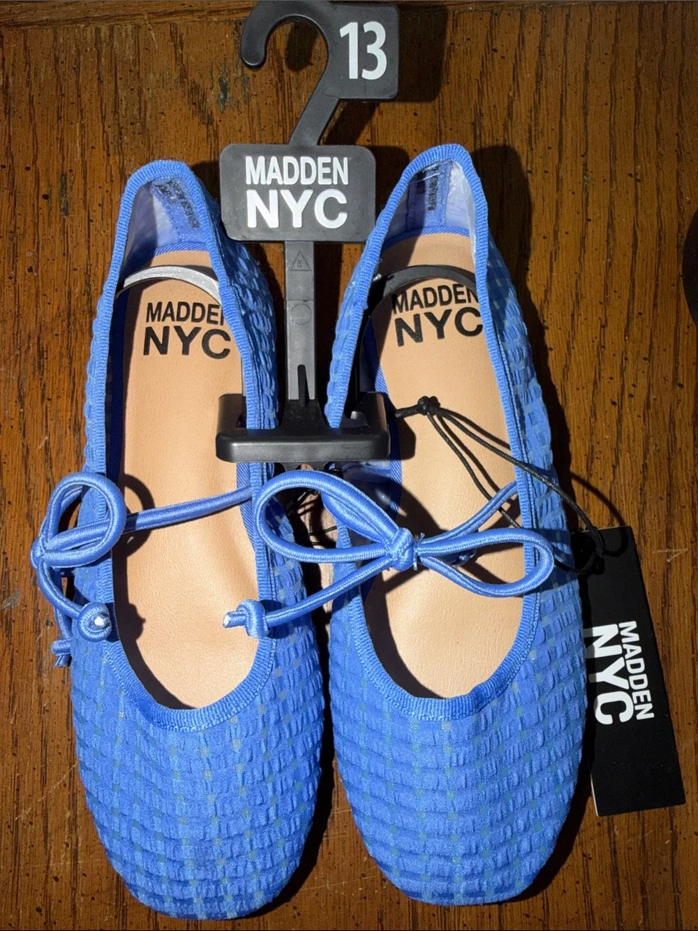 Madden NYC Little and Big Girls' Gingham Mesh Ballet Flats